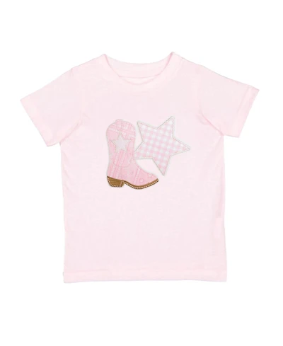Sweet Wink Toddler Girls 2T-4T Bandana Cowgirl Patch Western Short Sleeve T-Shirt