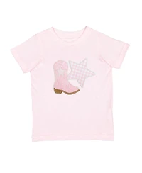 Sweet Wink Toddler Girls 2T-4T Bandana Cowgirl Patch Western Short Sleeve T-Shirt