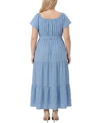 Ny Collection Plus Square Neck Maxi Dress