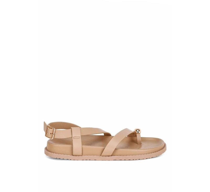 London Rag Womens Carine Strappy Design Flat Sandals
