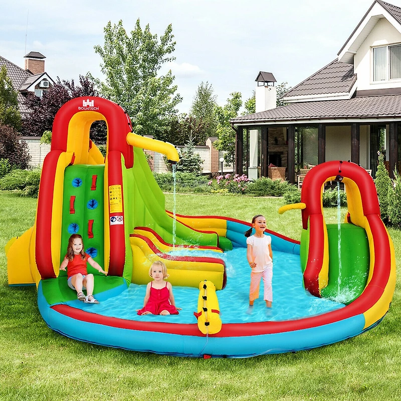 Gymax Kids Gift Inflatable Water Slide Park Bounce House w/480W Blower