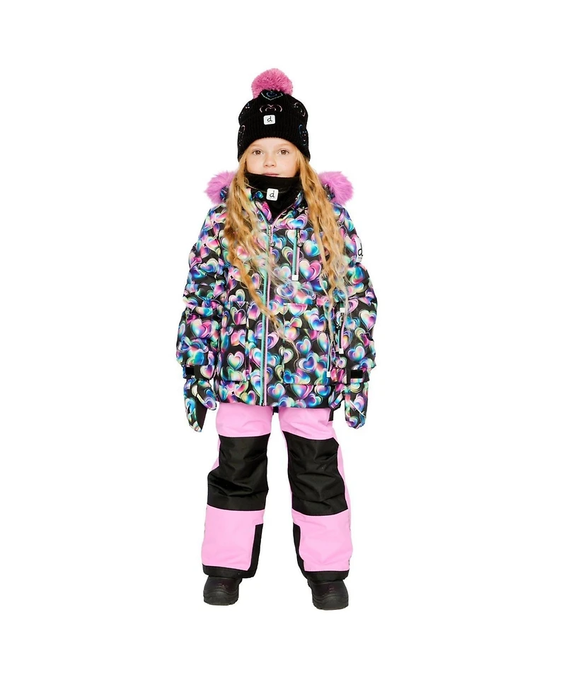 Deux par Toddler Girls Two Piece Play Snowsuit Heart Print with Pants