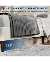 homfanFull Size Upholstered Bed - Soft Headboard, Modern Platform with Wooden Slats, No Box Spring, Easy Assembly