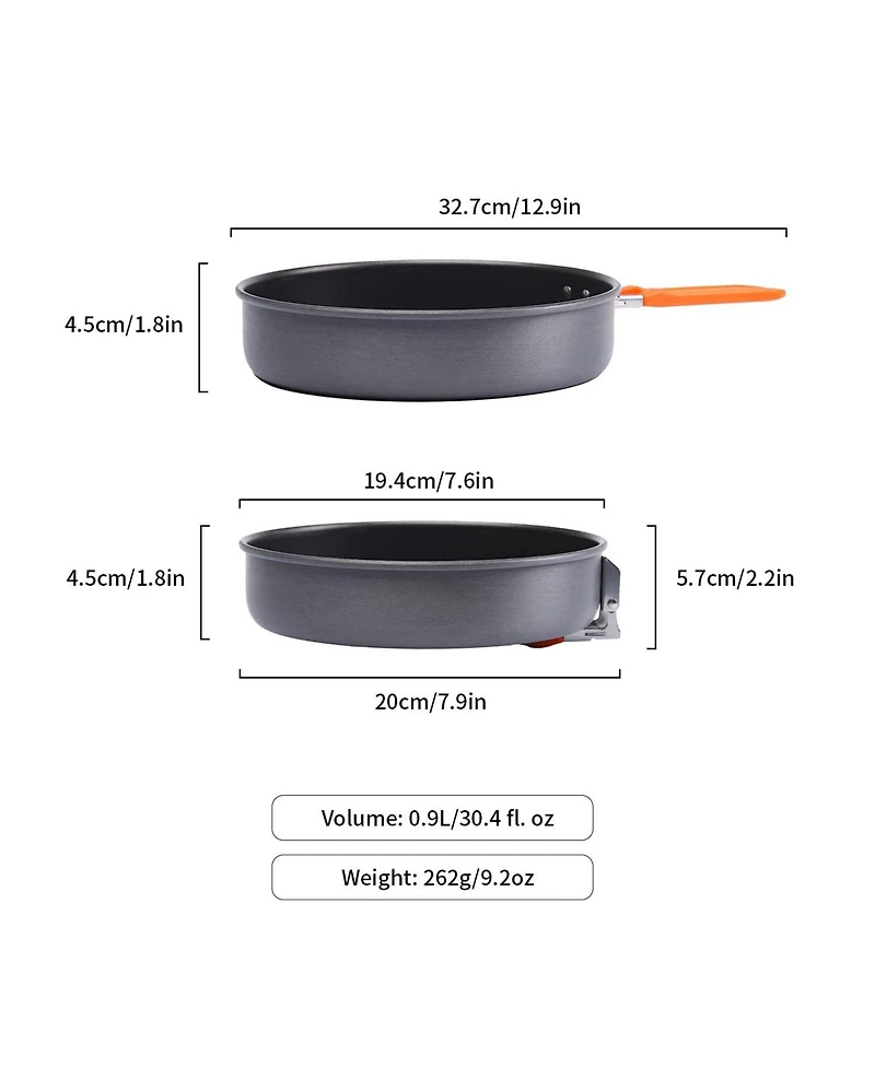 Piscifun 7.6 Inch Nonstick Camping Frying Pan Even Heating Durable Lightweight Portable Cookware