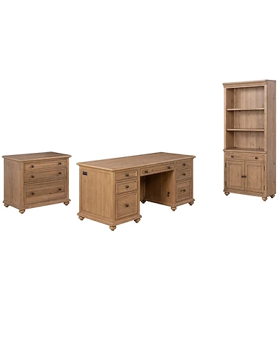 Willowmere 3-Piece Home Office Set (Executive Desk, File Cabinet & Bookcase), Macy's Exclusive