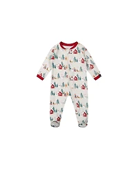 Deux par Baby 3M-24M Unisex Cotton One Piece Christmas Pajama Print