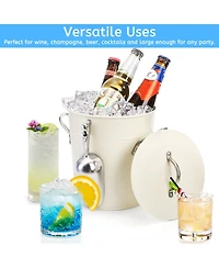 Piscifun 4l Ice Bucket With Lid And Scoop Double Walled Insulated Beverage Tub For Camping Bbq Cocktail Parties Indoor Outdoor