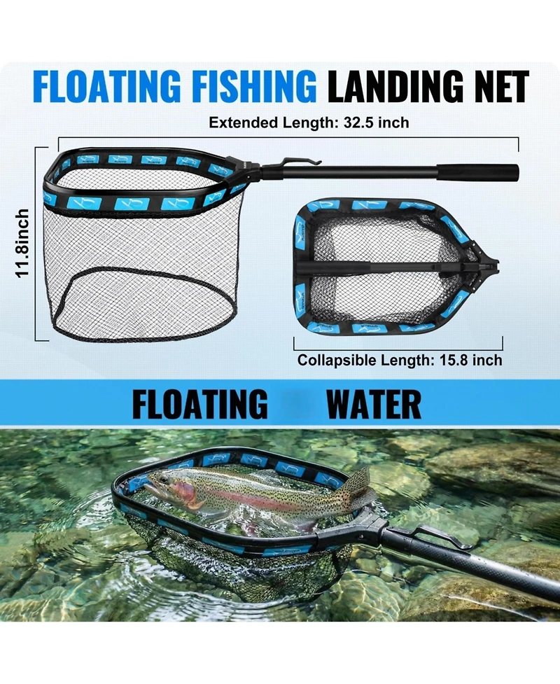Aofar Fishing Rod Reel Tackle Backpack Net Bag Holder set