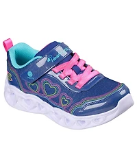 Skechers Little Girls Heart Lights - Bubble Love Light-Up Stay-Put Closure Sneakers from Finish Line