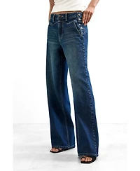 Desigual Women's High-Rise Wide-Leg Jeans