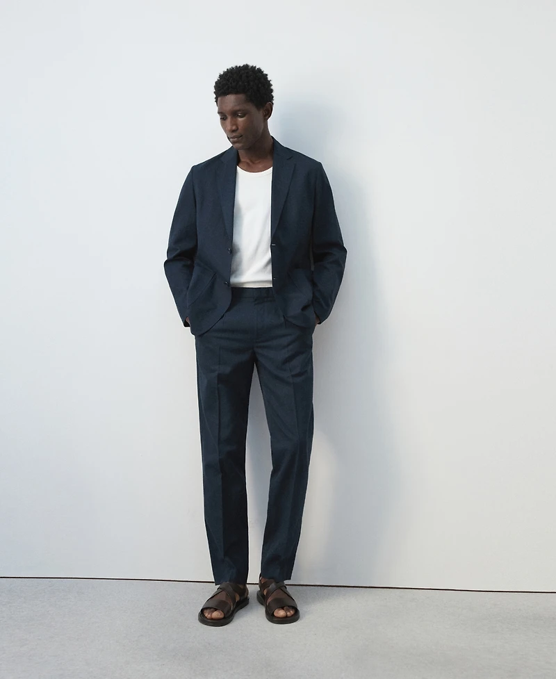 Mango Men's Slim-Fit Linen-Lyocell Blend Suit Blazer