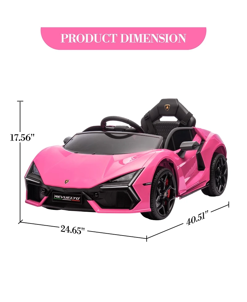 homfan 12v Licensed Lamborghini Revuelto Kids Ride On Car with Dual 25W Motors, Remote Control, Battery Powered Electric Sports Toy for Ages 3 plus