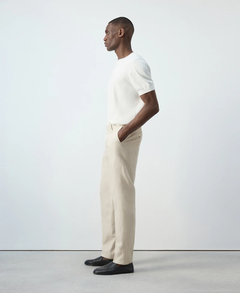 Mango Men's Amalfi Linen Slim-Fit Suit Pants