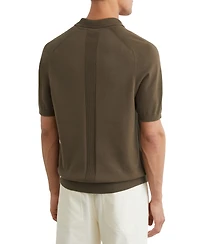 Reiss Men's Selkirk Cotton Knit Concealed-Placket Polo Shirt