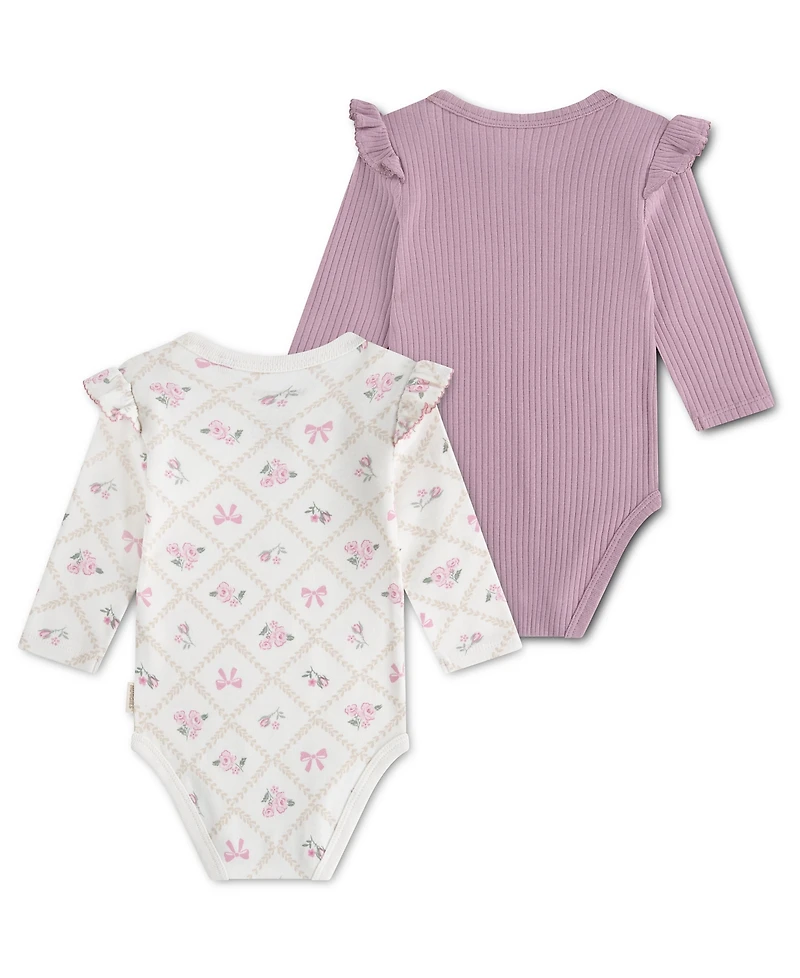 Huggies Baby Girls' Babywear Long-Sleeve Bodysuits, 2-Pack