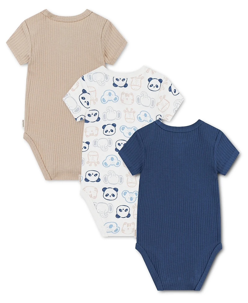 Huggies Baby Boys' Babywear Short-Sleeve Bodysuits, 3-Pack
