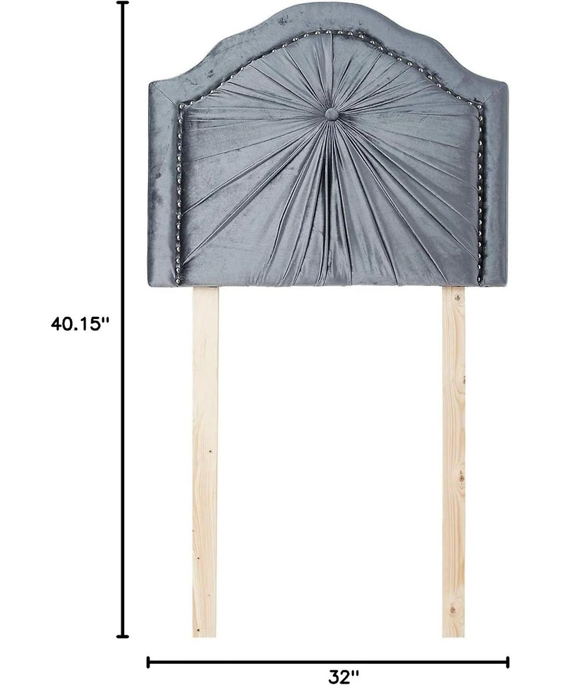 DormCo Plush Pleated Double Bevel College Dorm Headboard with Legs