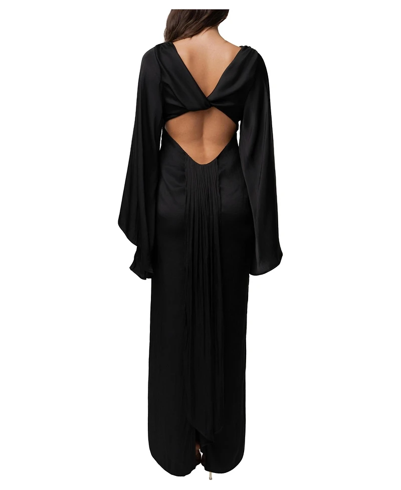Jluxlabel Women's Soft Current Bell-Sleeve Cutout-Back Maxi Dress