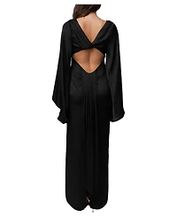 Jluxlabel Women's Soft Current Bell-Sleeve Cutout-Back Maxi Dress