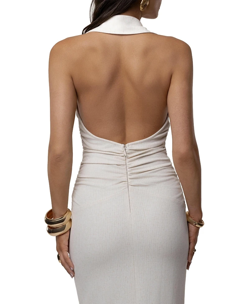 Jluxlabel Wlomen's Natural Form Halter Maxi Dress