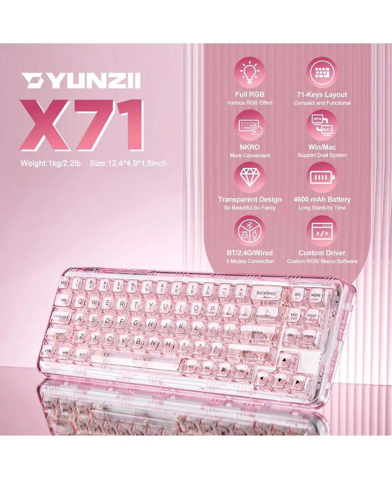 Lisen X71 71-Key Mechanical Pbt Keycap Set
