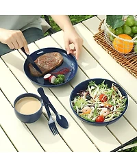 Piscifun Camping Mess Kit With Plate Bowl Cup Utensils And Carry Bag