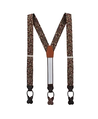 Trafalgar Men's The Gridiron Silk Button End Suspenders