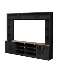 Streamdale Furniture 95.5" Modern Wall Unit Entertainment Center with Bookshelves for TVs up to 80