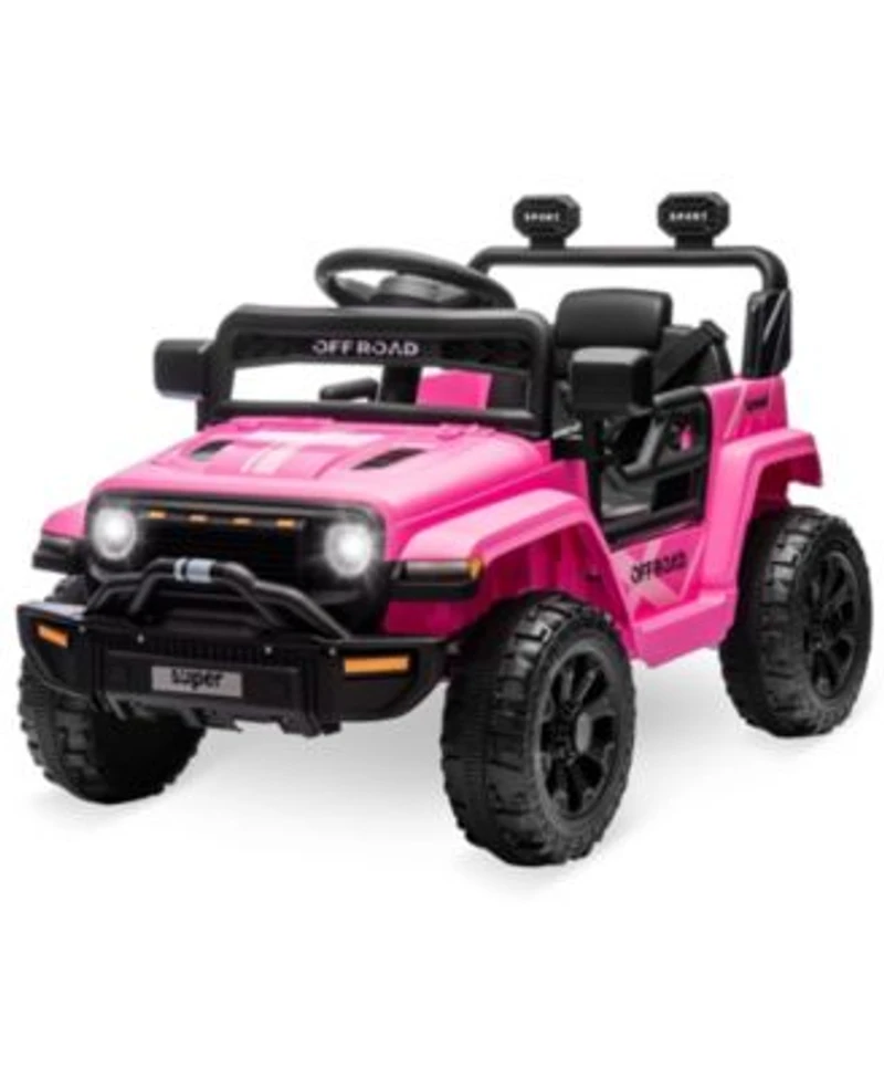 Homfan 12v Ride On Truck Dual 25w Motors Remote Control Spring Suspension Led Headlights Music Battery Powered Car Toy