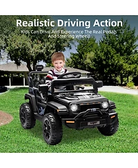 homfan 12V Ride On Truck with Remote Control and Led Headlights, Ages 3-5