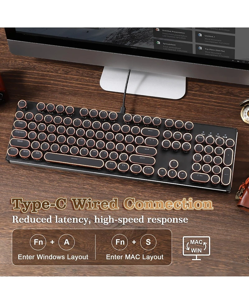 Lisen Onyx Tactile QL108 Pbt Mechanical Keycap Set, Compatible with Windows and Mac