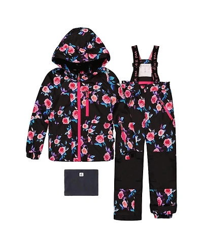Deux par Deux Toddler Girls (2T-5T) Two Piece Play Snowsuit Rose Print