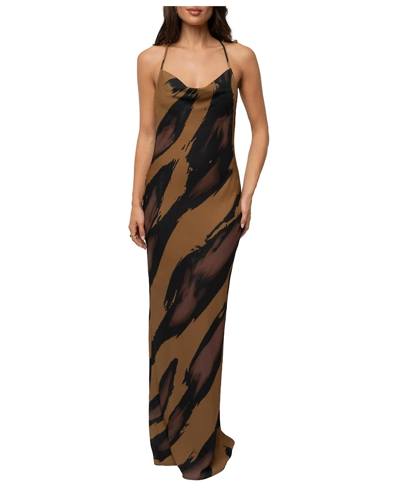 Jluxlabel Women's Dusk Infinite Journey Maxi Dress, Open-Back, Cowl-Neck