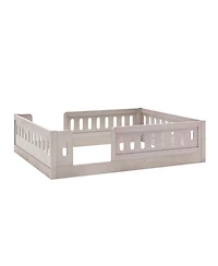 Streamdale Furniture Wood Platform Bed with Guardrail