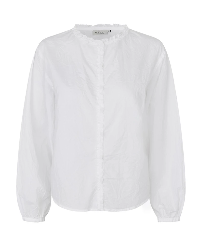 Masai Copenhagen Women's MaIsendre Ruffle Neck Blouse