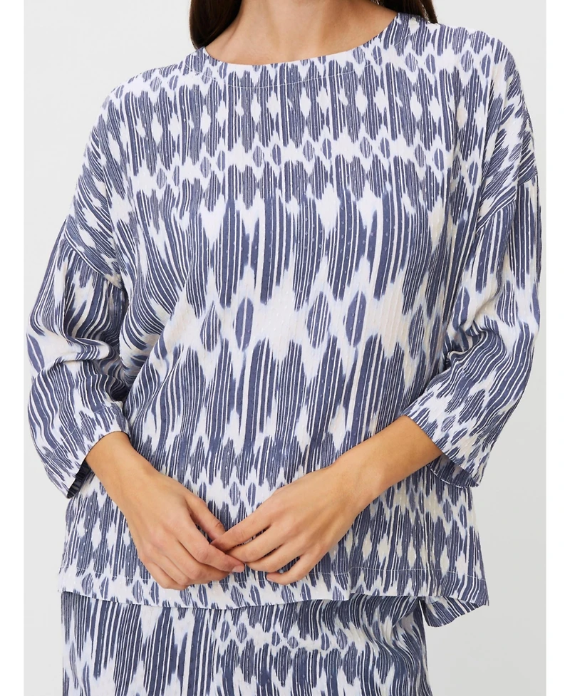 Masai Copenhagen Women's Mabecca Printed Fluid Drape Blouse