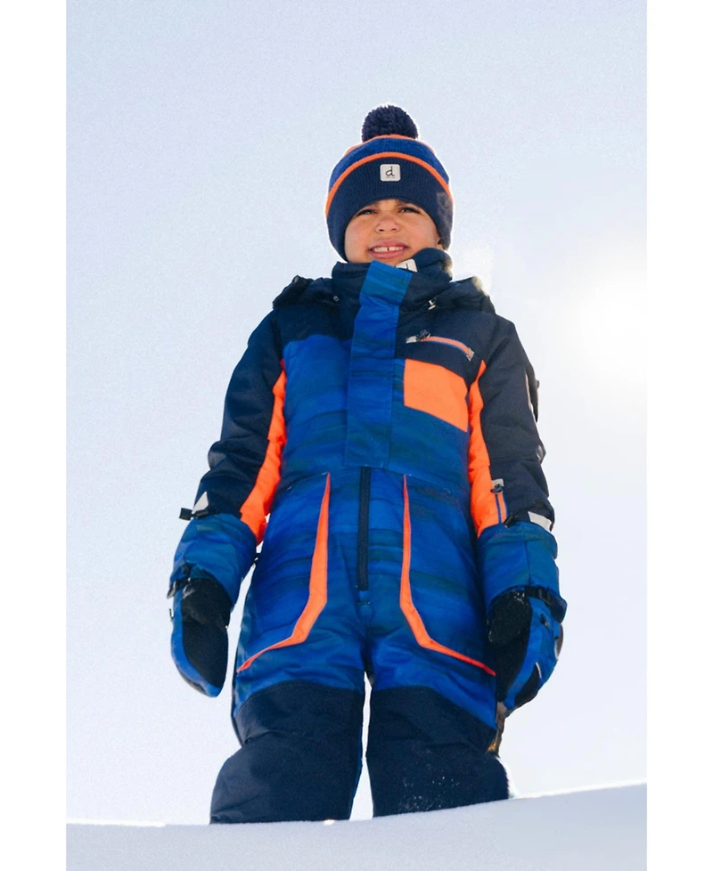 Deux par Big Boys (6-14) One Piece Play Snowsuit Blue with Stripes
