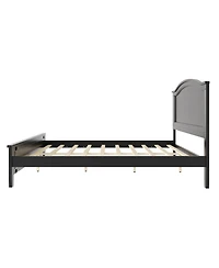 Streamdale Furniture Full Size Platform Bed with Headboard with Wooden Slat Support Legs