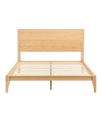 Streamdale Furniture Mid-Century Modern 12' Bamboo Platform Bed Full Size No Box Spring Needed