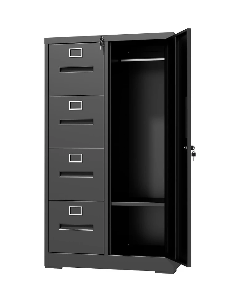Streamdale Furniture 4-Drawer Metal Filing Cabinet with Storage Locker