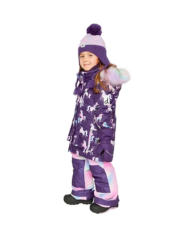 Deux par Toddler Girls (2T-5T) Two Piece Play Snowsuit Unicorn Print Pants