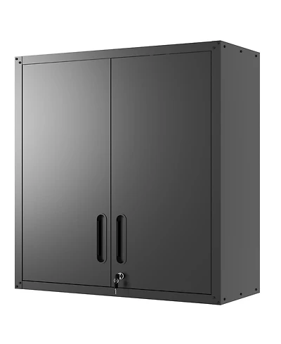 Boyel Living 30 Inch Wall Mounted Storage Cabinet Steel Adjustable Shelf Locking Doors