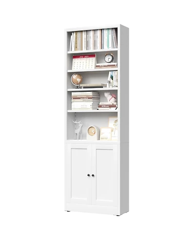 Boyel Living Industrial Modern Tall 5 Tier Adjustable Shelves Steel Bookshelf