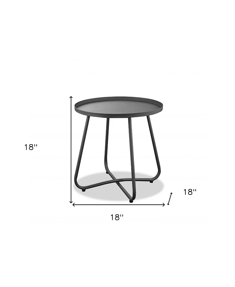 HomeRoots 18" Rounded Aluminum Outdoor Side Table