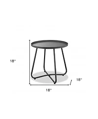 HomeRoots 18" Rounded Aluminum Outdoor Side Table