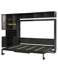 Streamdale Furniture Queen Murphy Bed with Sofa, Shelves