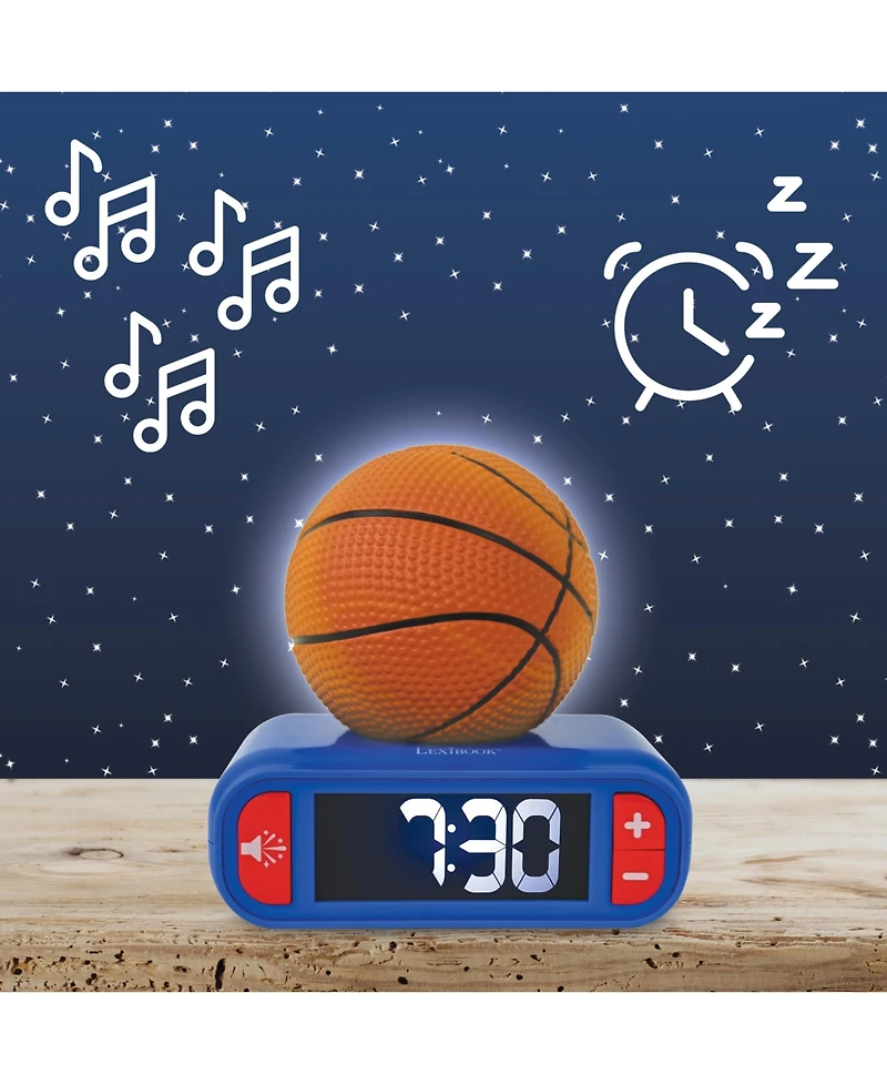 Lexibook , Basketball Nightlight alarm clock, Sounds and Melodies, Lcd Backlit screen, Luminous, Snooze, RL800BA