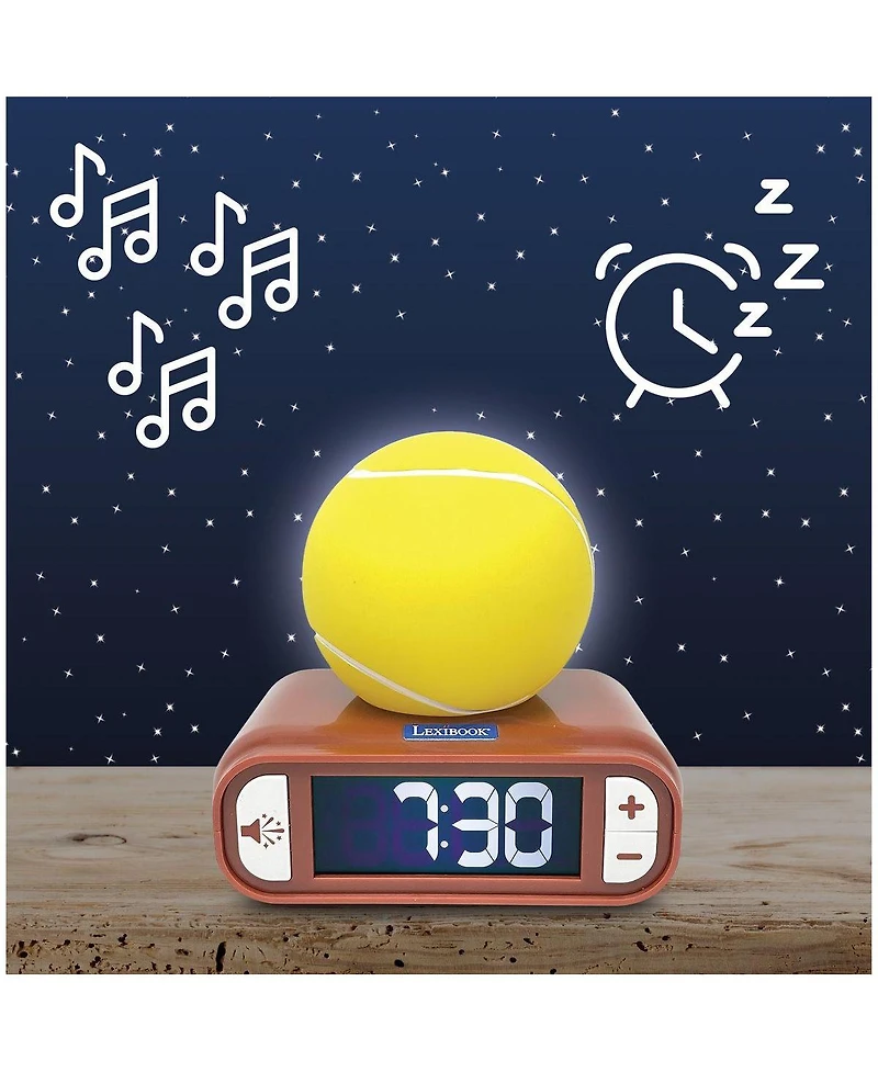Lexibook, Tennis, Tennis Nightlight Alarm Clock, Sounds and Melodies, Backlit Lcd Screen, Luminous, Snooze, RL800T