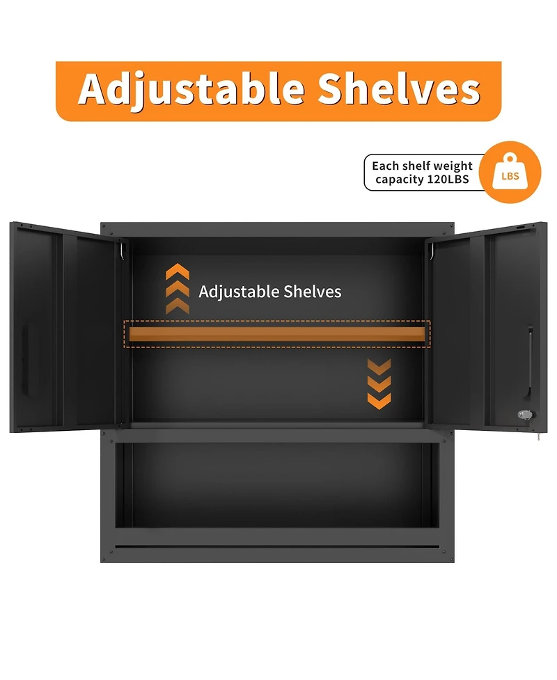 Boyel Living Steel Storage Cabinet with Locking Doors Adjustable Shelf