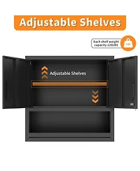 Boyel Living Steel Storage Cabinet with Locking Doors Adjustable Shelf